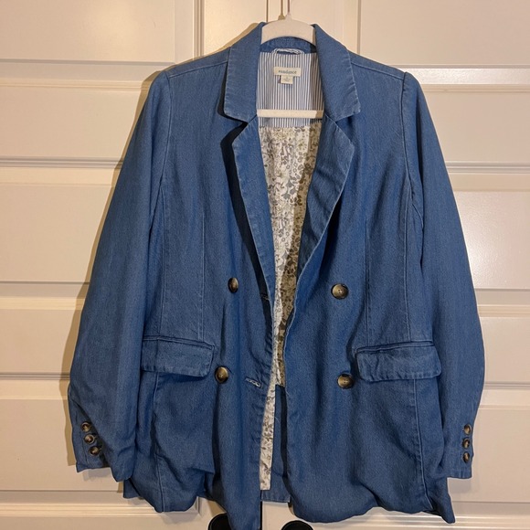 Sundance Oaklee Denim Double Breasted Blazer Jacket, Women's Size S - Picture 3 of 14